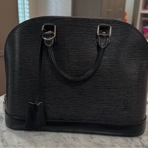 Louis Vuitton Black Textured Satchel